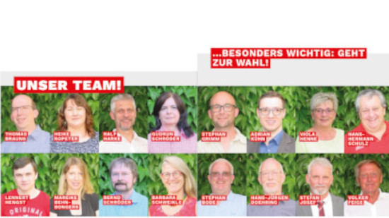 Unsere Kandidaten für die Stadtratswahl am 12.09.2021